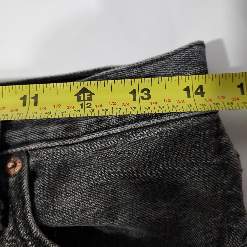 Levis 501 Jeans Button Fly 28"w 27.5"L Washed Black Denim Cotton Brass Rivited - Picture 4 of 16